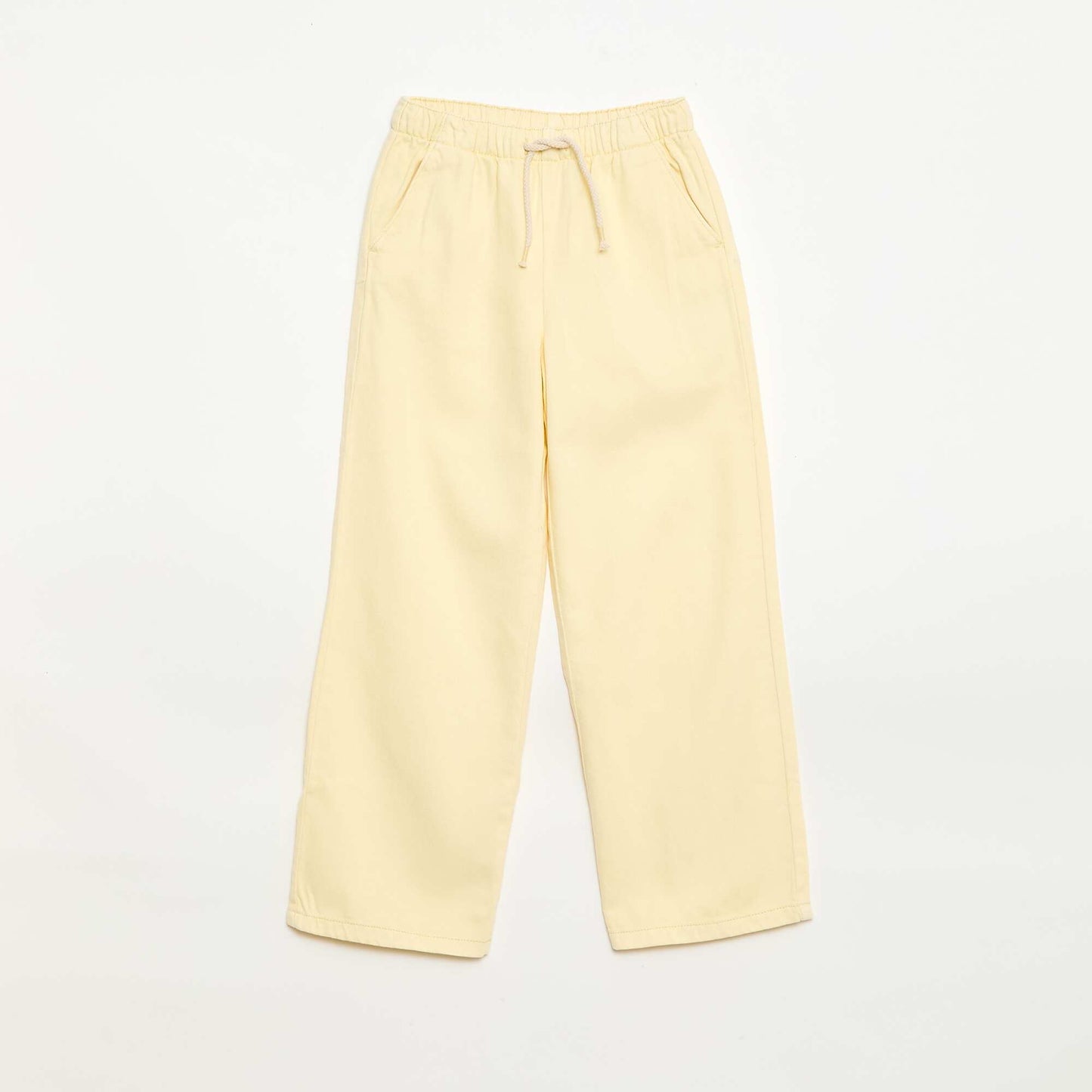 Twill trousers with drawstrings YELLOW