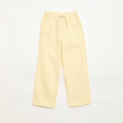 Twill trousers with drawstrings YELLOW