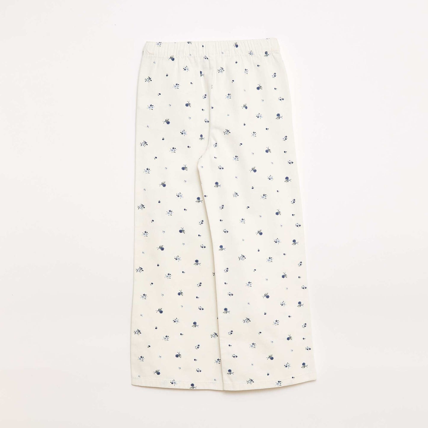 Twill Trousers with Drawstring Waist WHITE