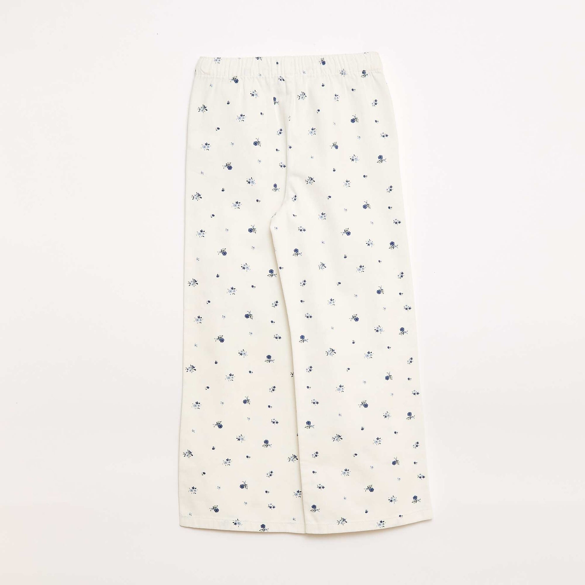 Twill Trousers with Drawstring Waist WHITE