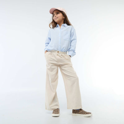 Wide-Leg Linen-Blend Trousers WHITE