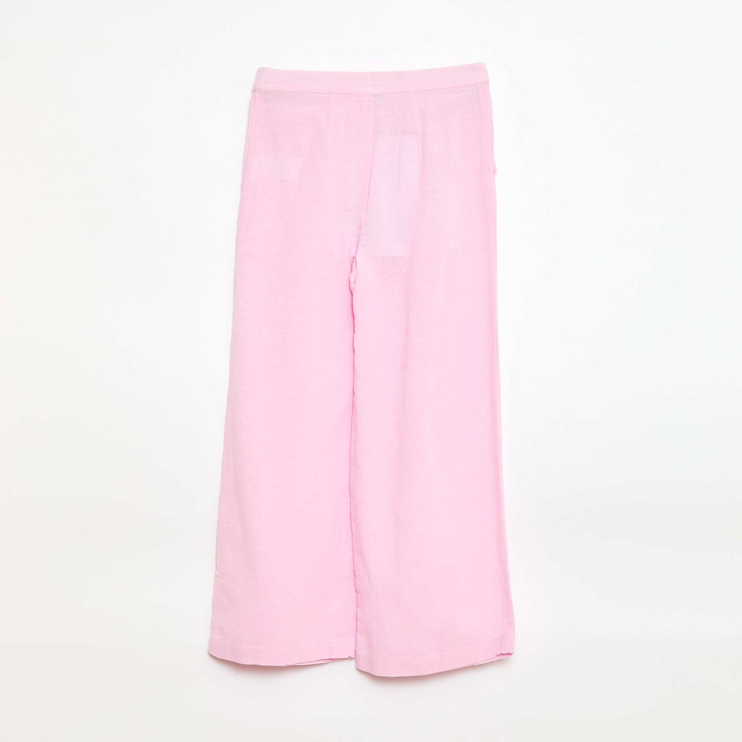 Wide-Leg Linen-Blend Trousers PINK