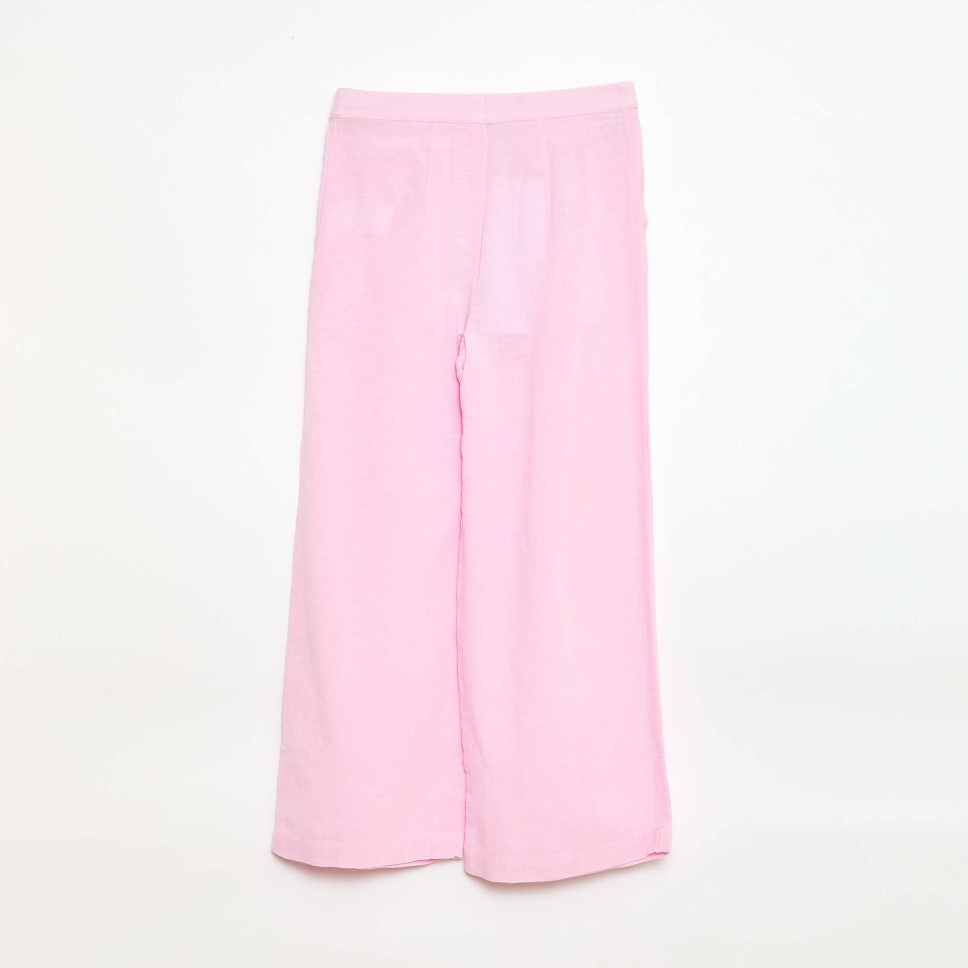 Wide-Leg Linen-Blend Trousers PINK