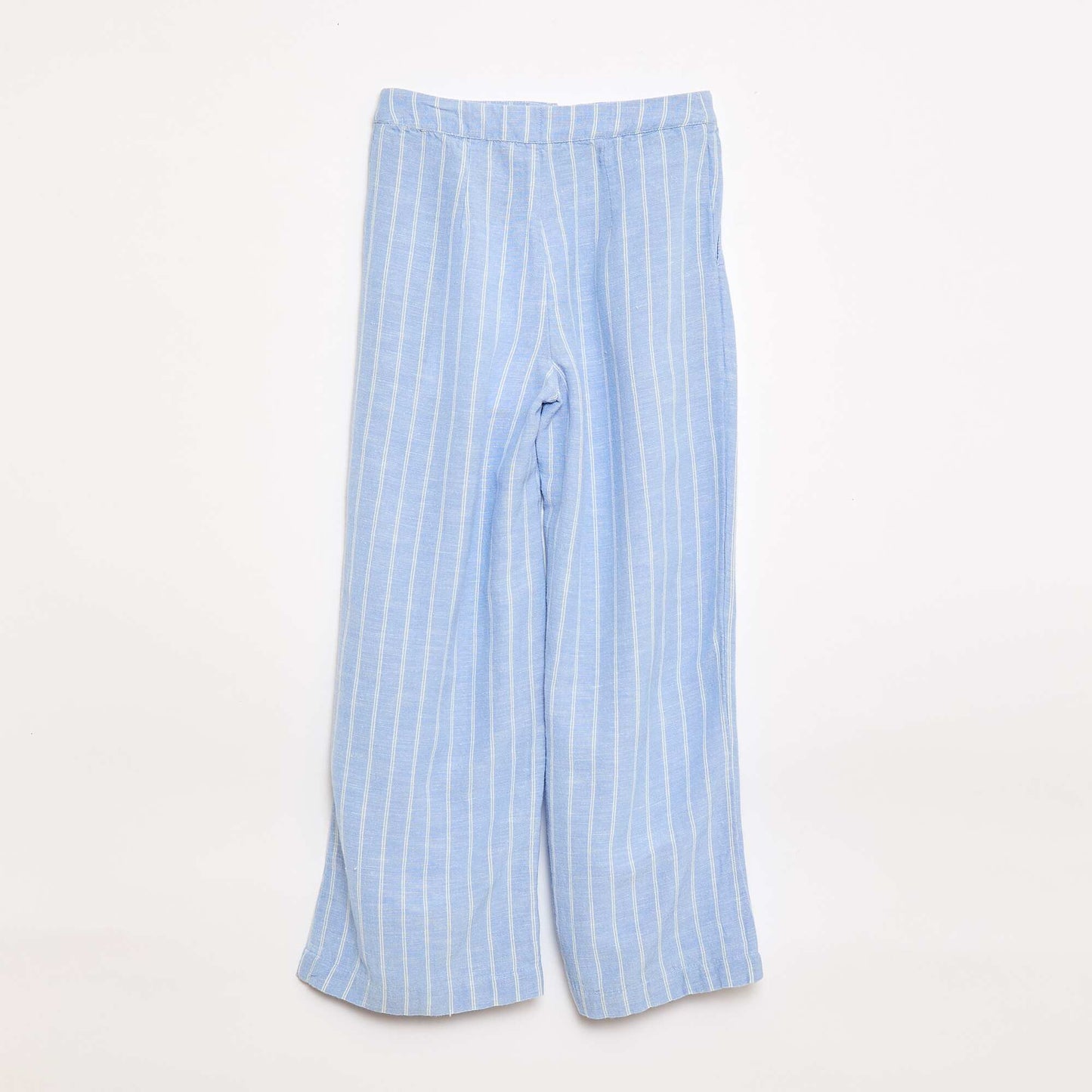 Wide-Leg Linen-Blend Trousers BLUE