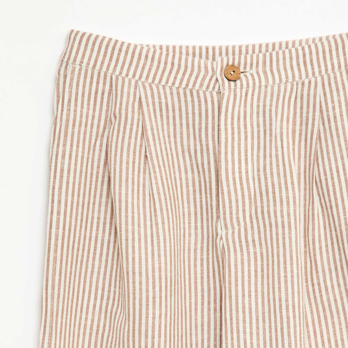 Wide-Leg Linen-Blend Trousers BEIGE