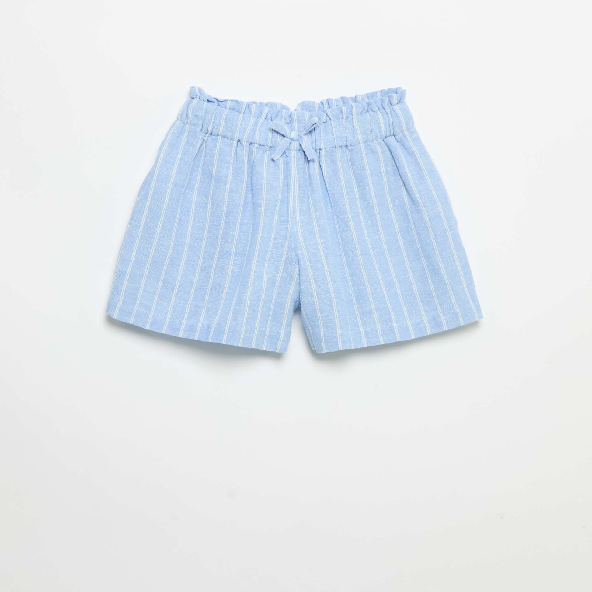 Solid shorts with decorative bow BLUE