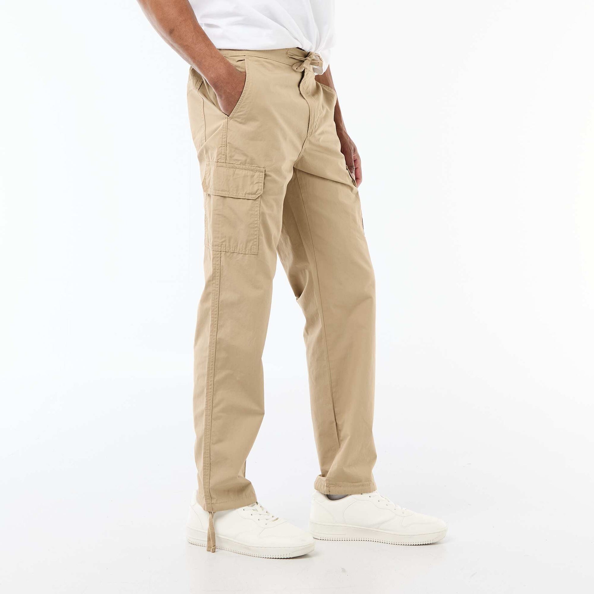 Regular Fit Multi-Pocket Trousers BEIGE