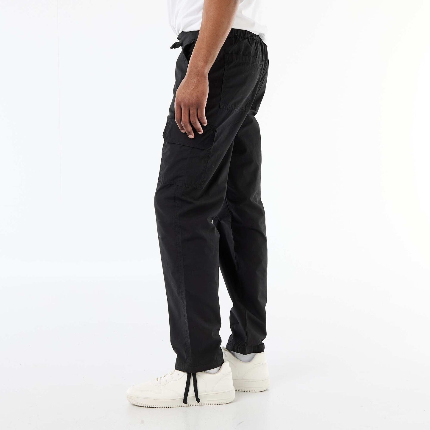Regular Fit Multi-Pocket Trousers BLACK