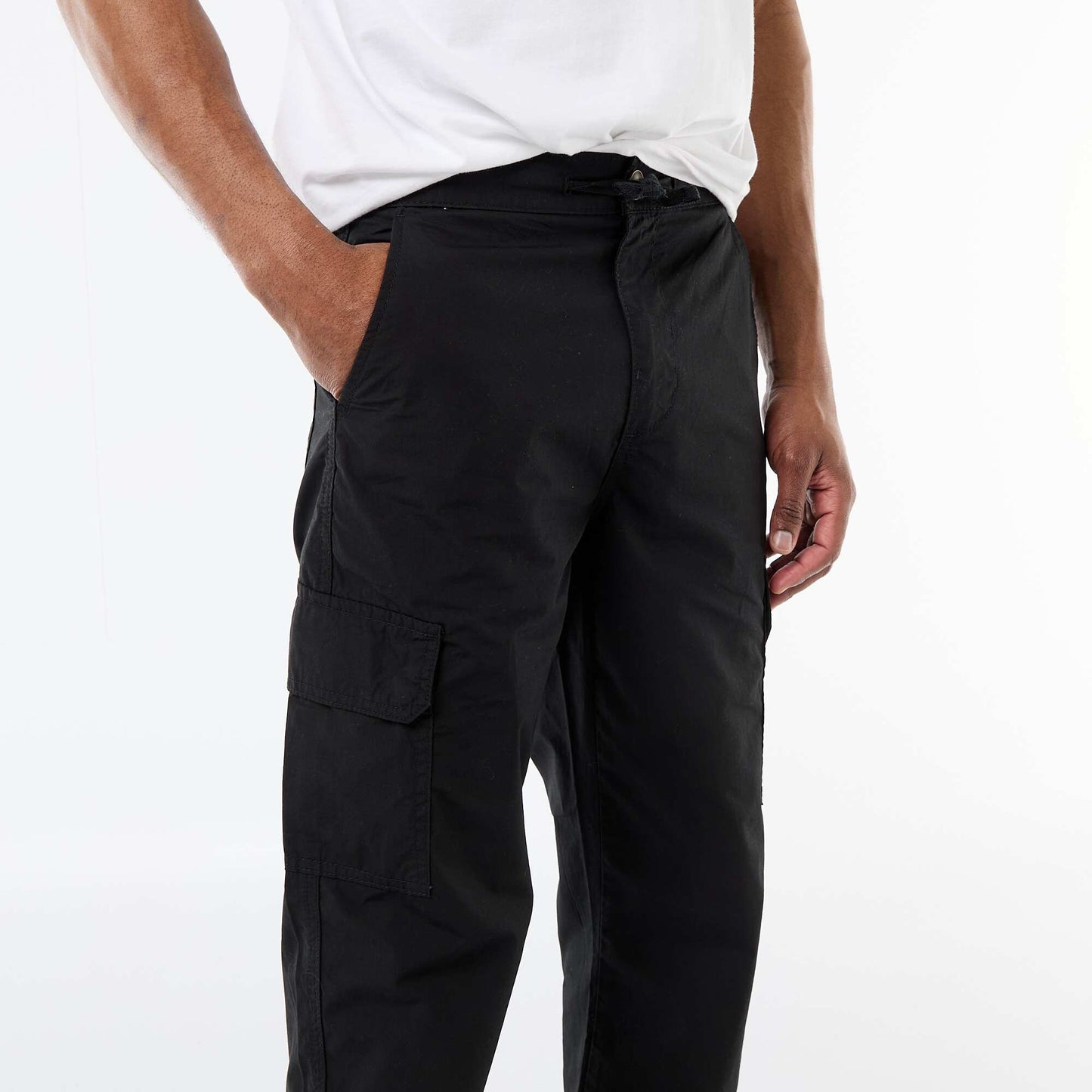 Regular Fit Multi-Pocket Trousers BLACK