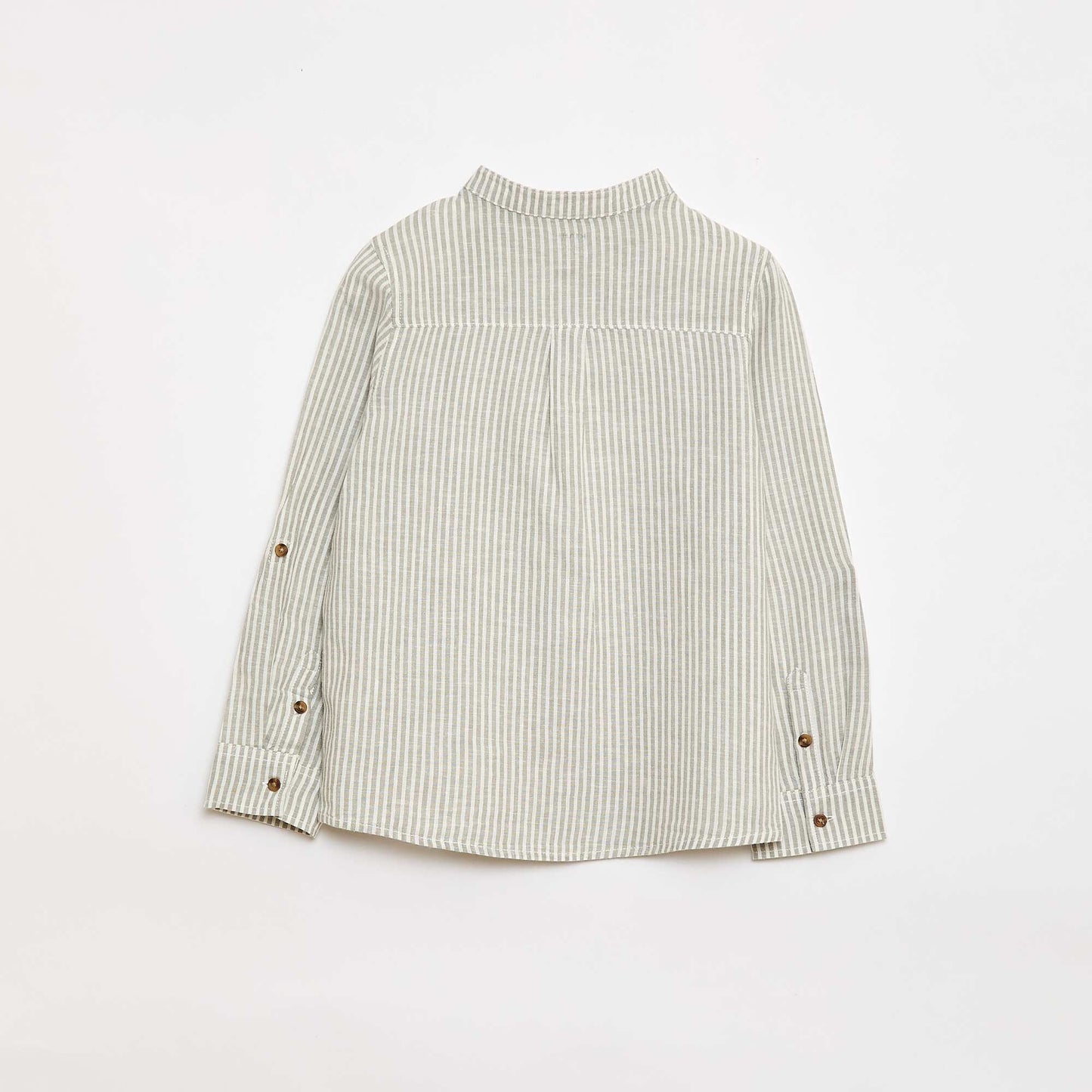 Striped Shirt with Roll-Up Sleeves KHAKI