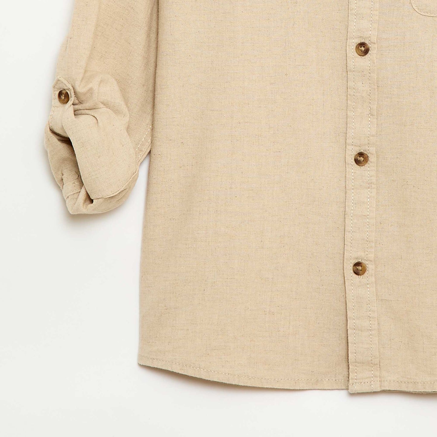 Striped linen blend shirt WHITE