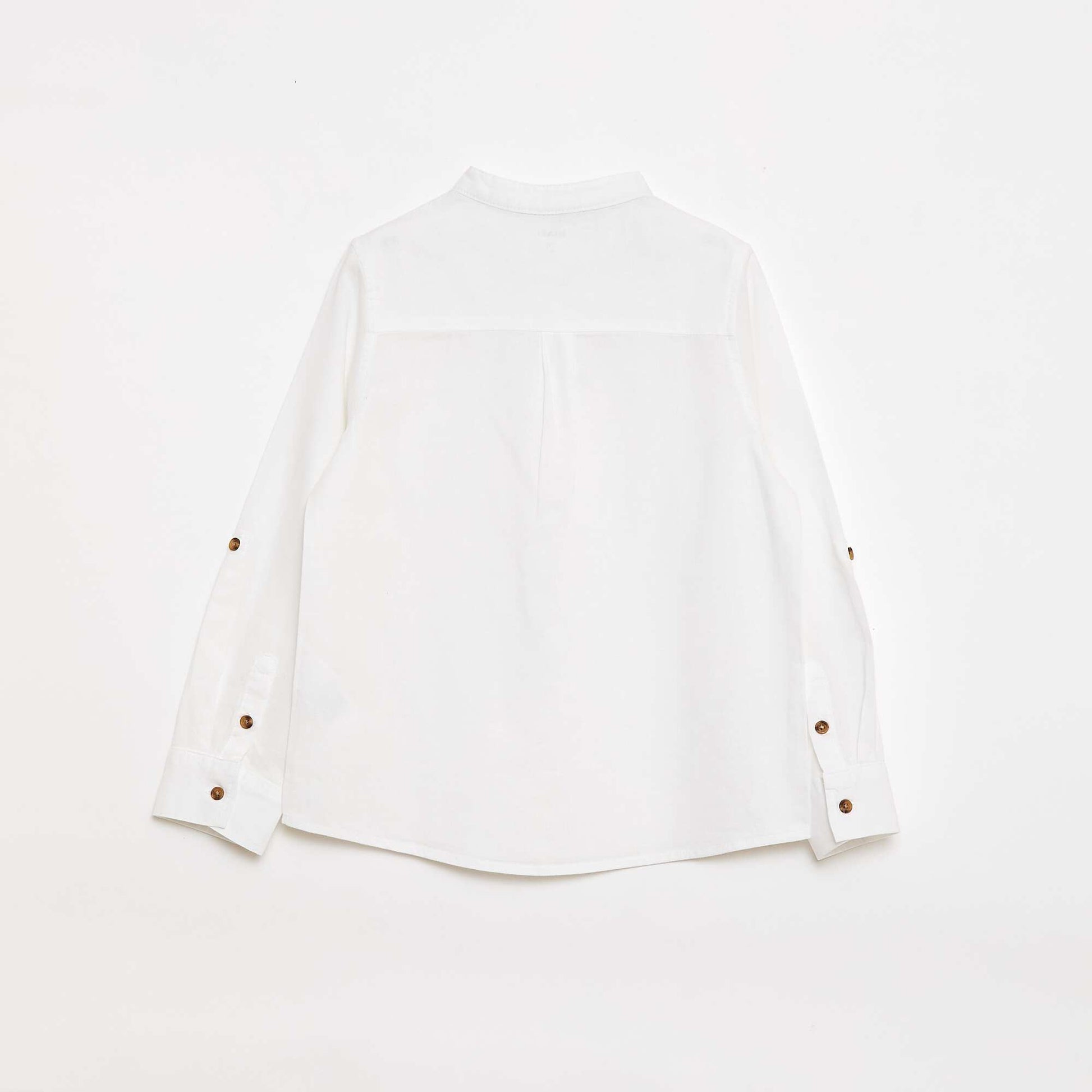 Striped Shirt with Roll-Up Sleeves WHITE