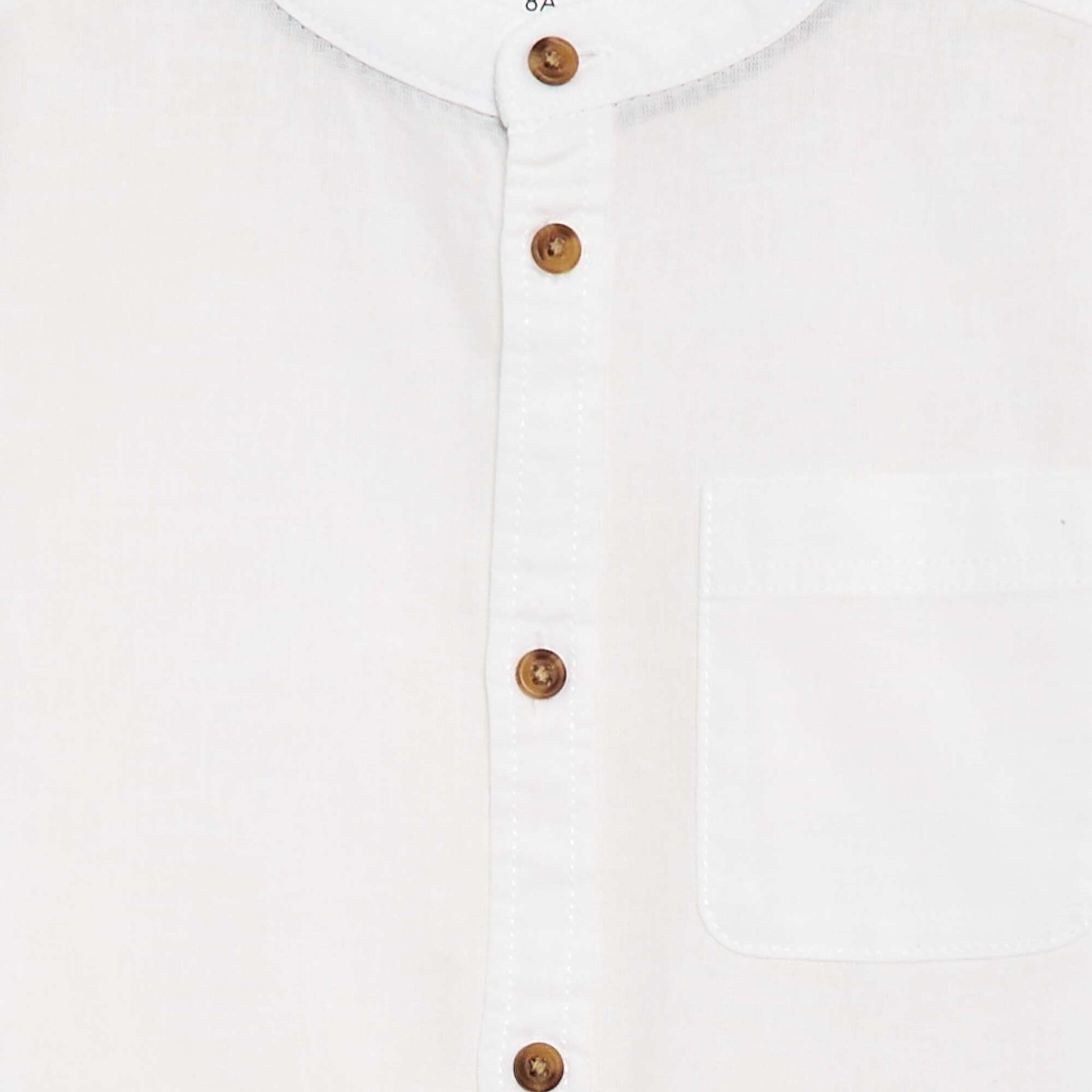 Striped Shirt with Roll-Up Sleeves WHITE