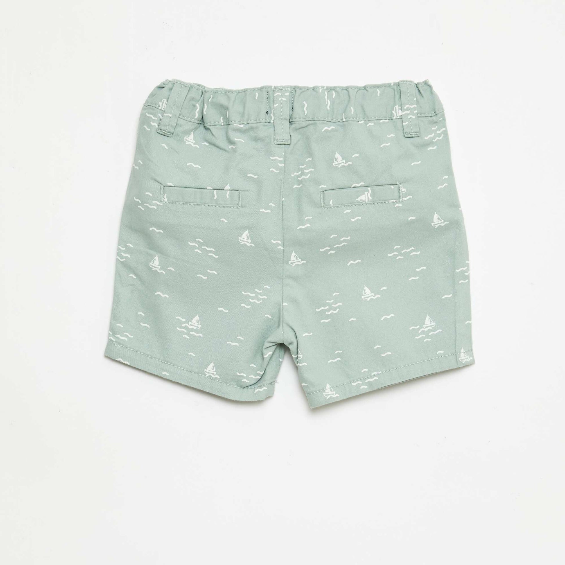 Chino Shorts with Adjustable Waist GREEN