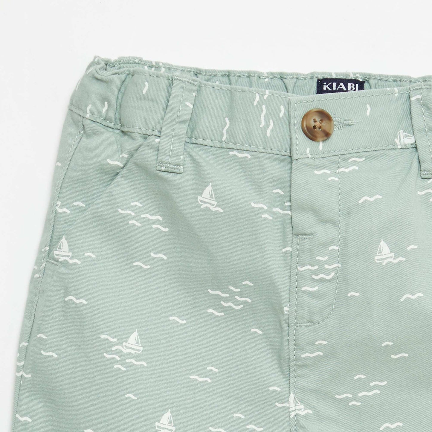Chino Shorts with Adjustable Waist GREEN