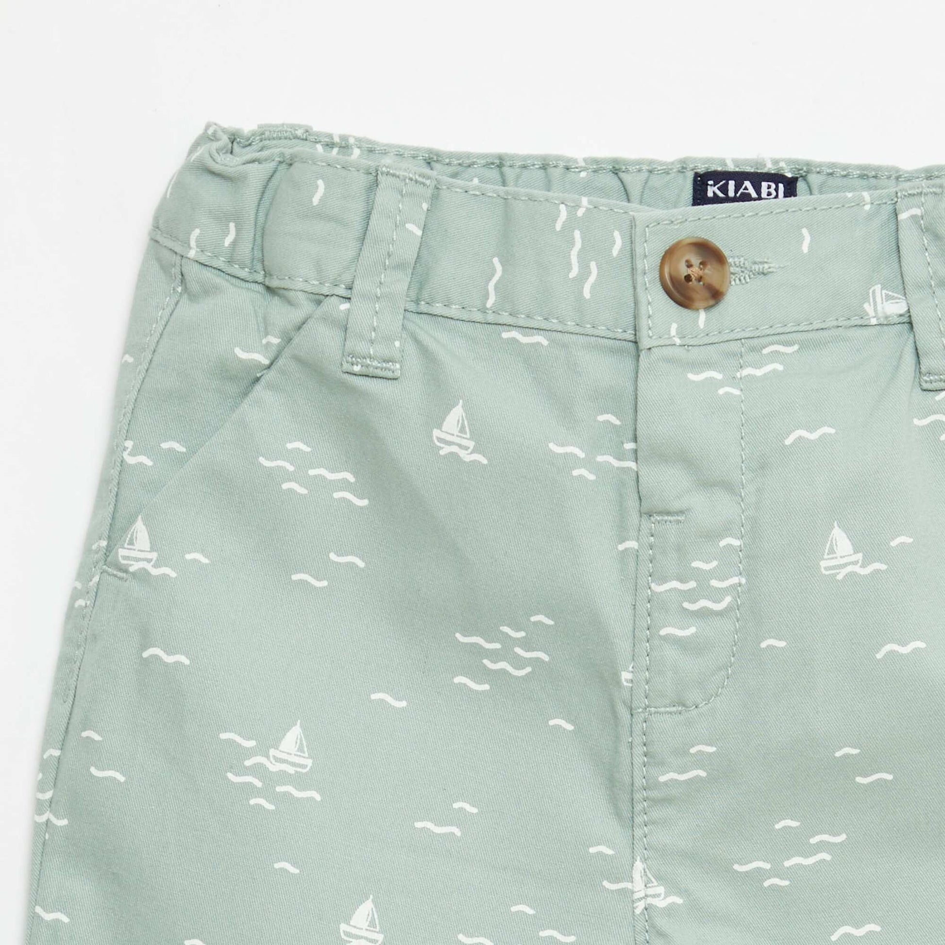 Chino Shorts with Adjustable Waist GREEN