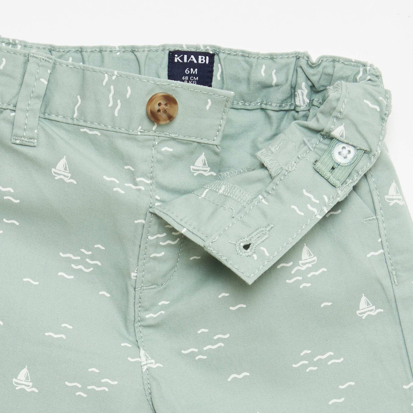 Chino Shorts with Adjustable Waist GREEN