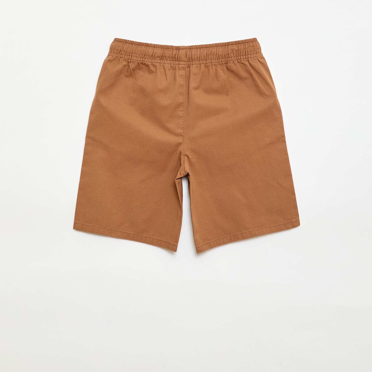 Plain Chino Bermuda Shorts with Drawstrings BEIGE