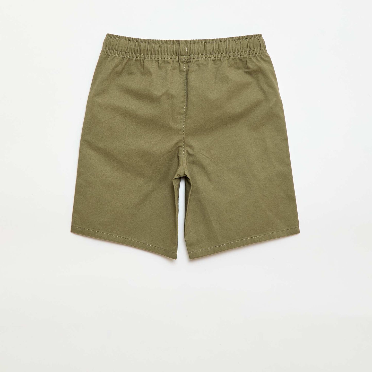 Plain Chino Bermuda Shorts with Drawstrings GREEN