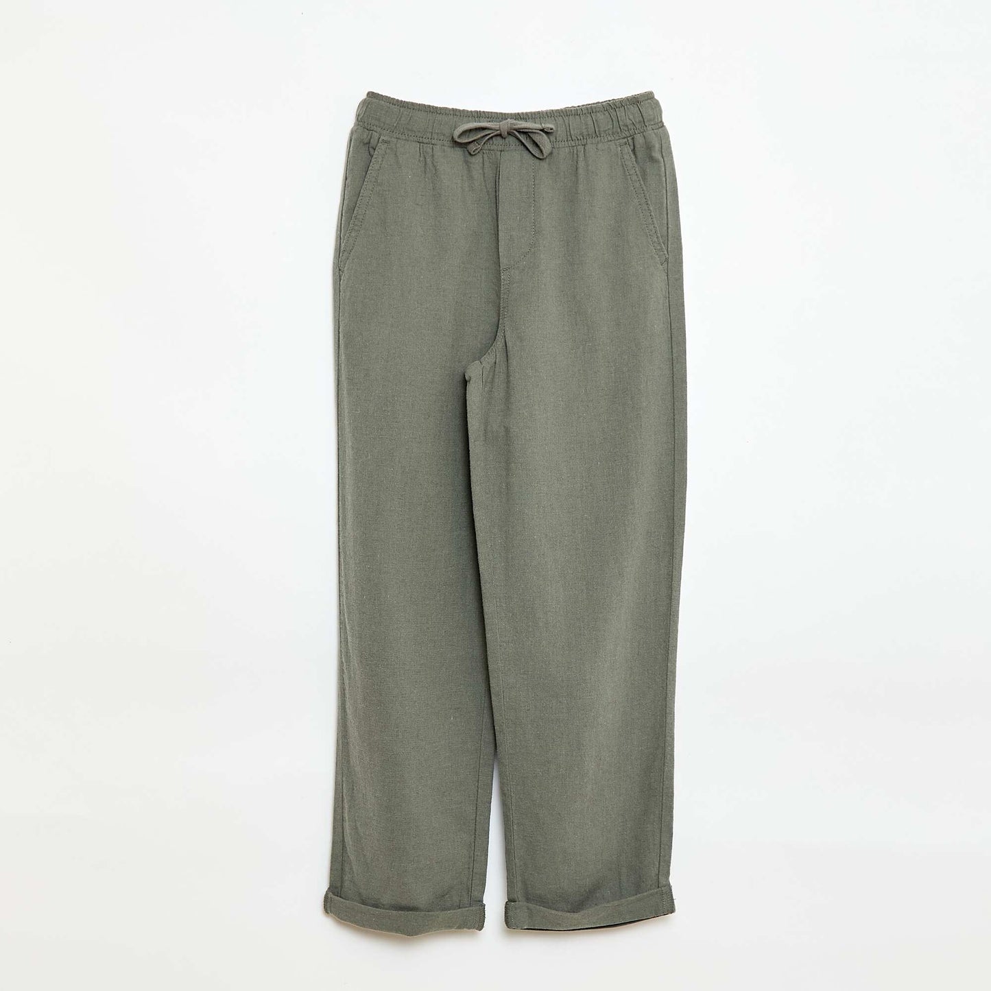 Linen-Blend Joggers GREEN
