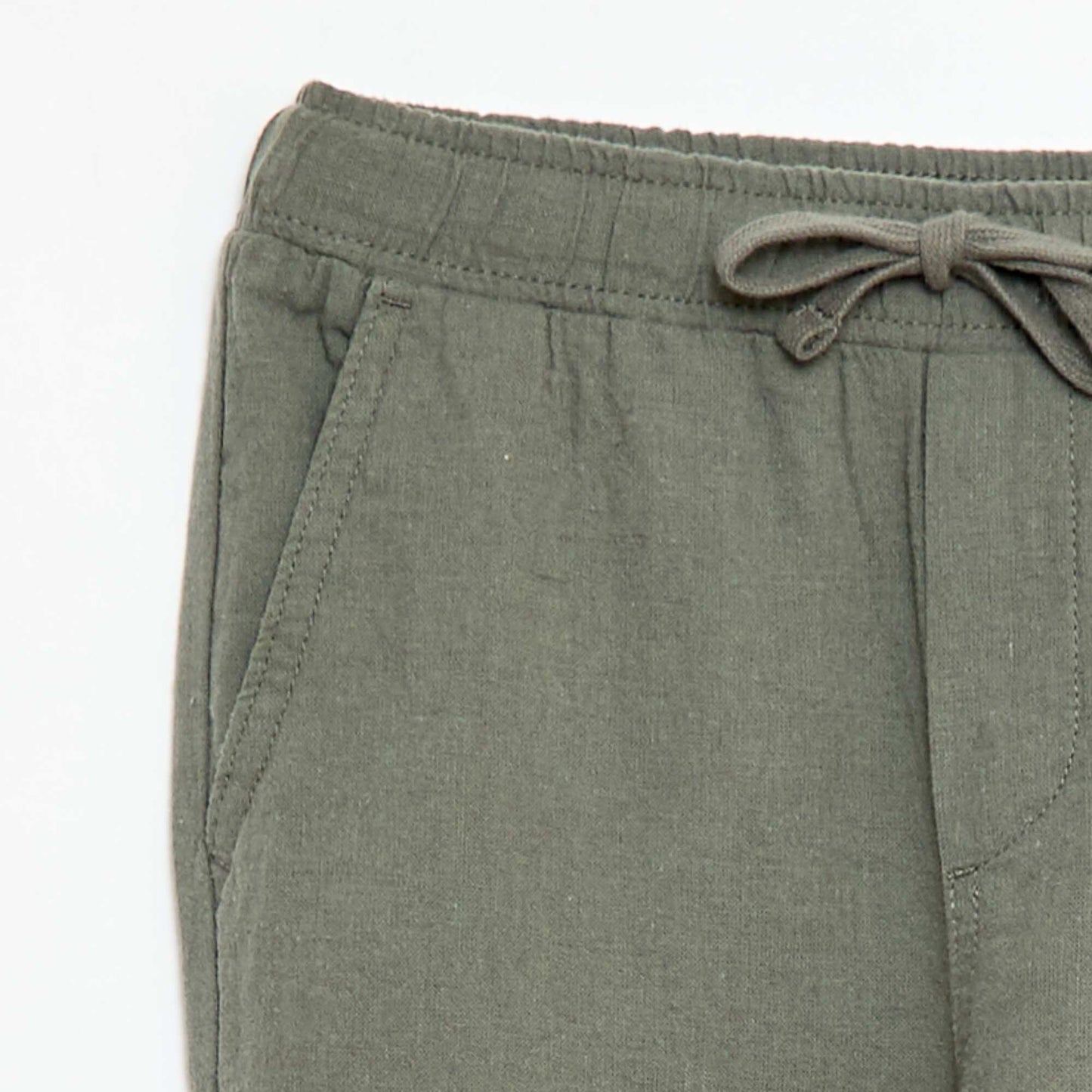 Linen-Blend Joggers GREEN