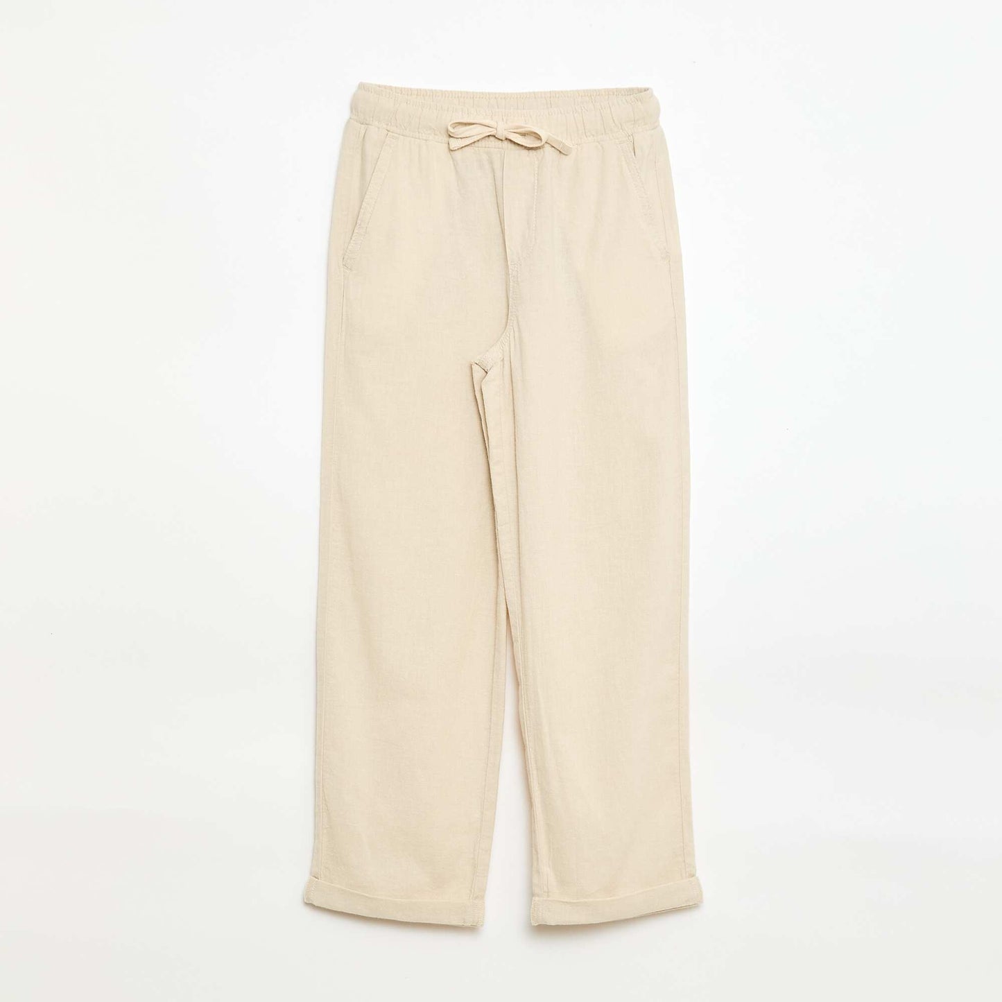 Linen-Blend Joggers WHITE