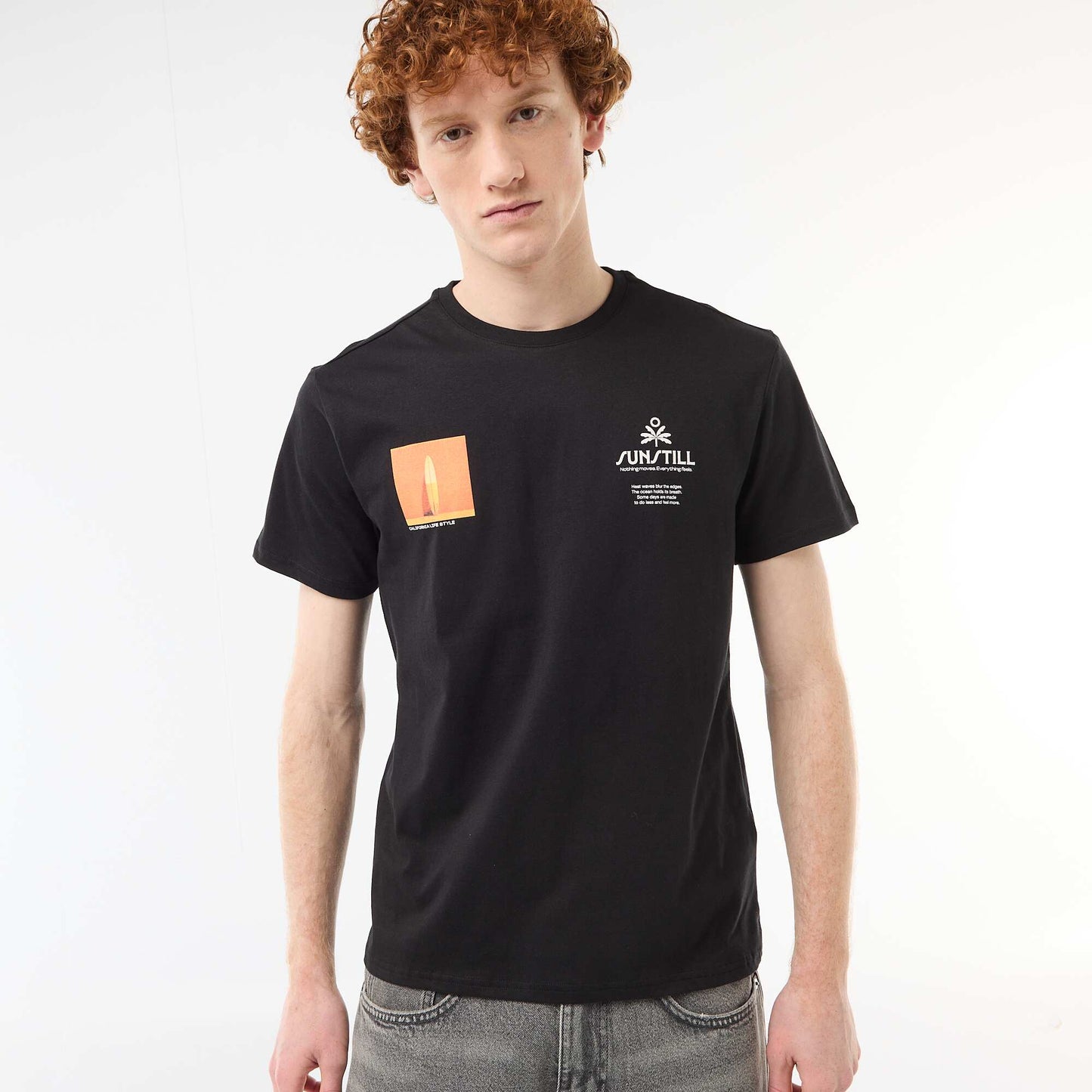 Printed Cotton Crew Neck T-Shirt WHITE