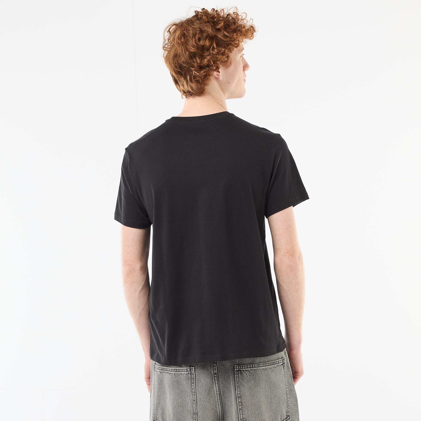 Printed Cotton Crew Neck T-Shirt WHITE