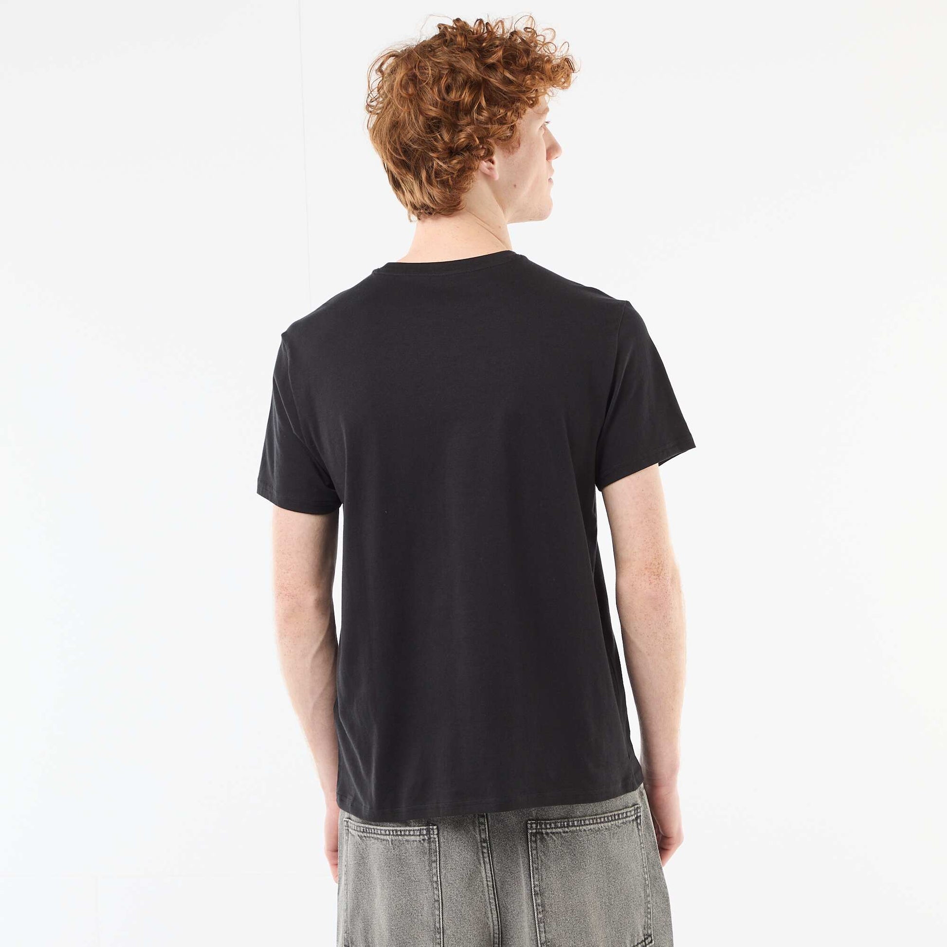 Printed Cotton Crew Neck T-Shirt WHITE