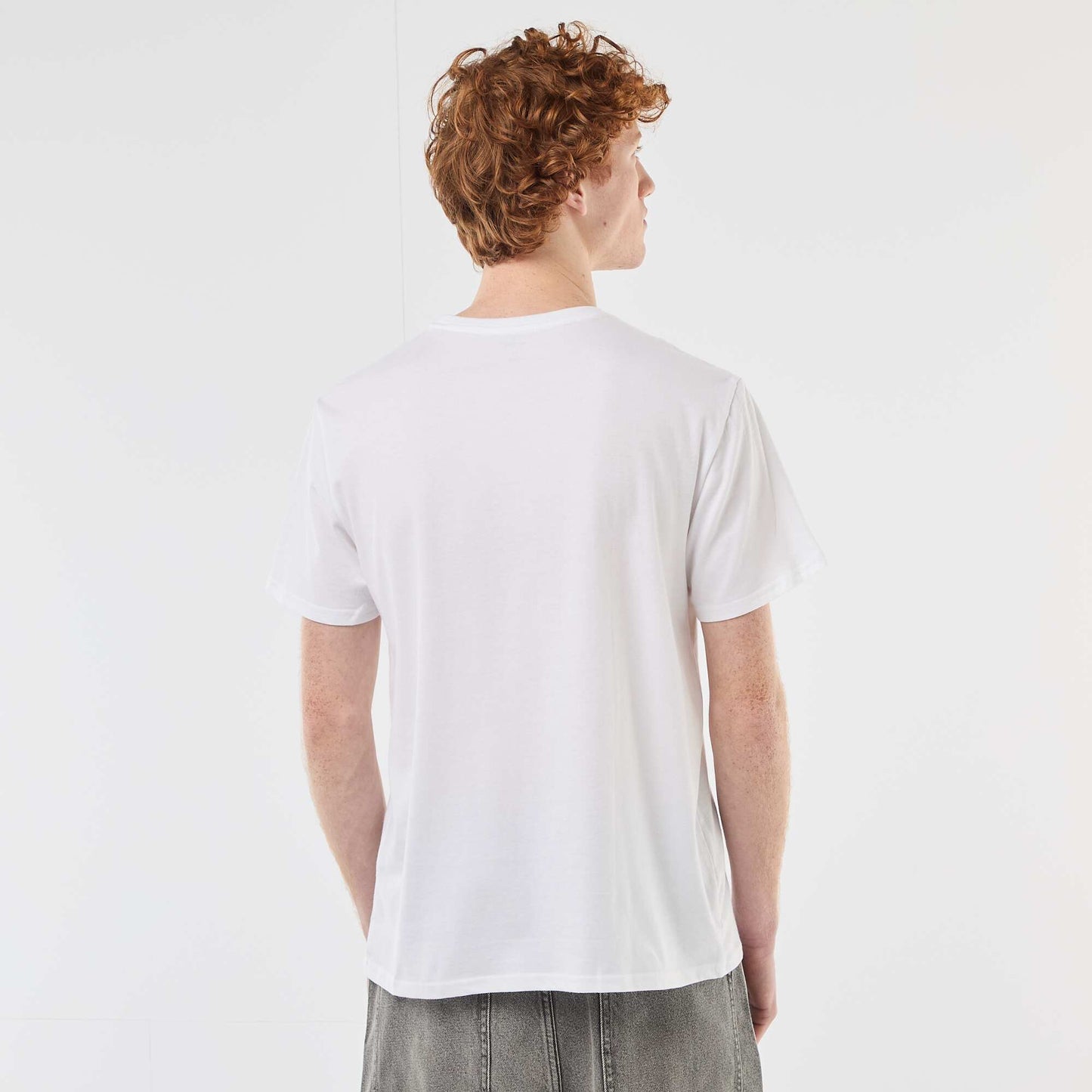 Printed Cotton Crew Neck T-Shirt WHITE