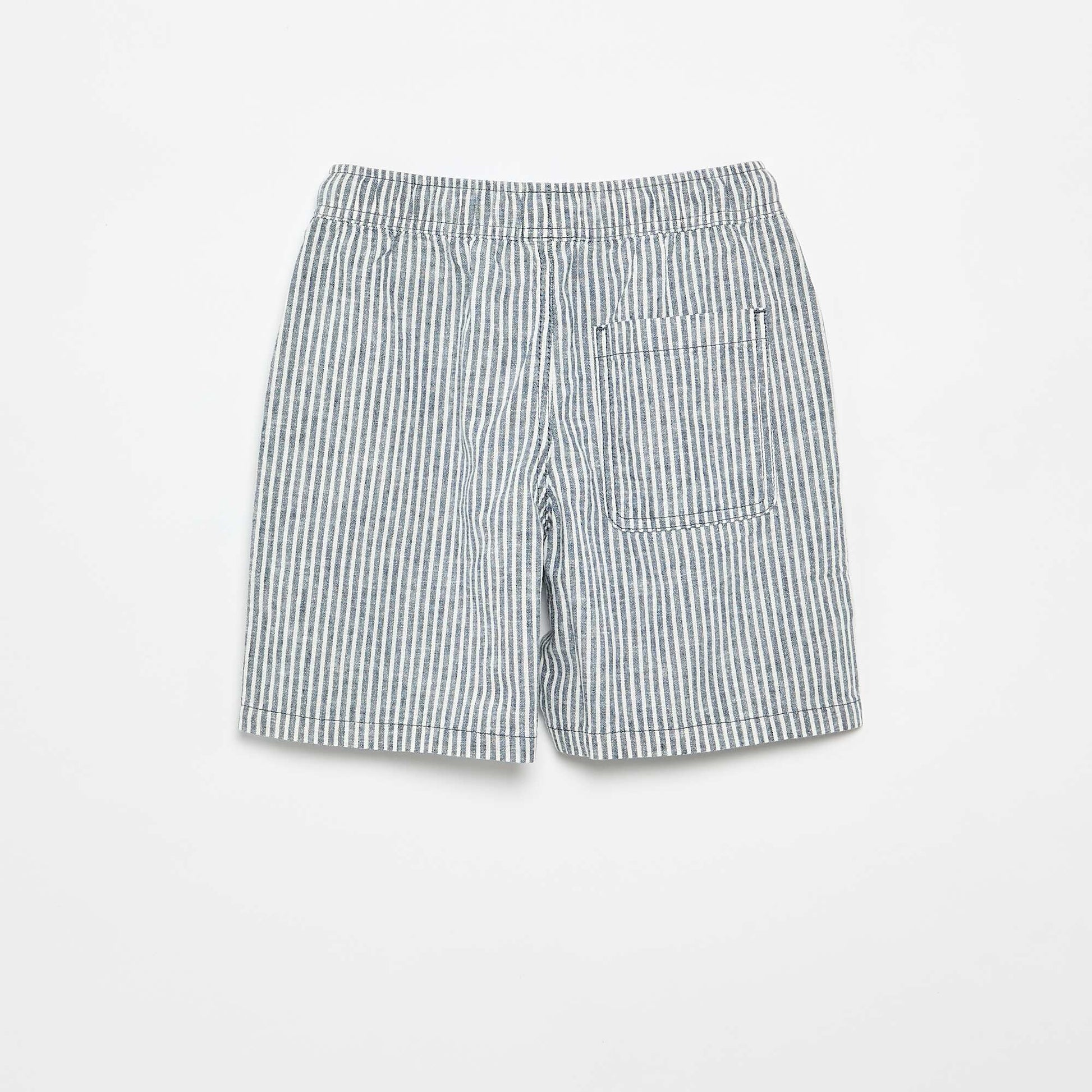 Lightweight Striped Linen Blend Shorts BLUE