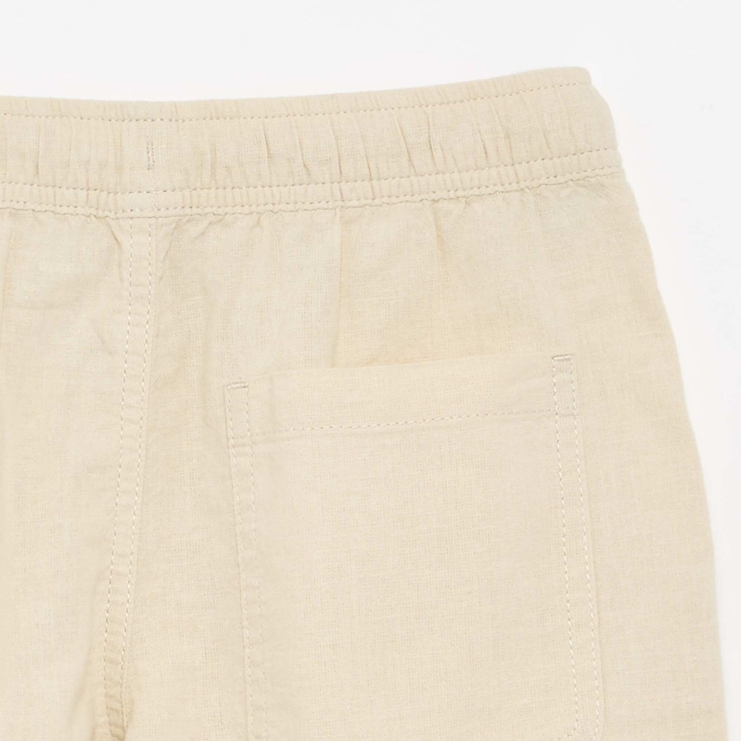Lightweight Striped Linen Blend Shorts BEIGE