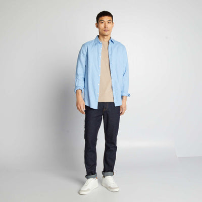 Regular-fit untreated jeans BLUE