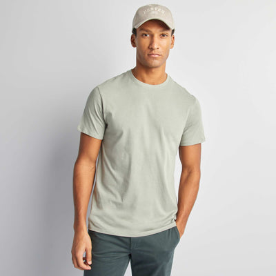 Plain jersey straight T-shirt GREEN