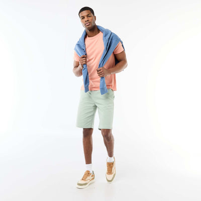 Plain jersey straight T-shirt ORANGE