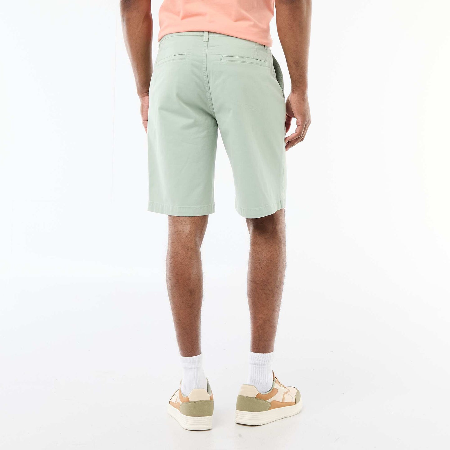 Plain jersey straight T-shirt ORANGE