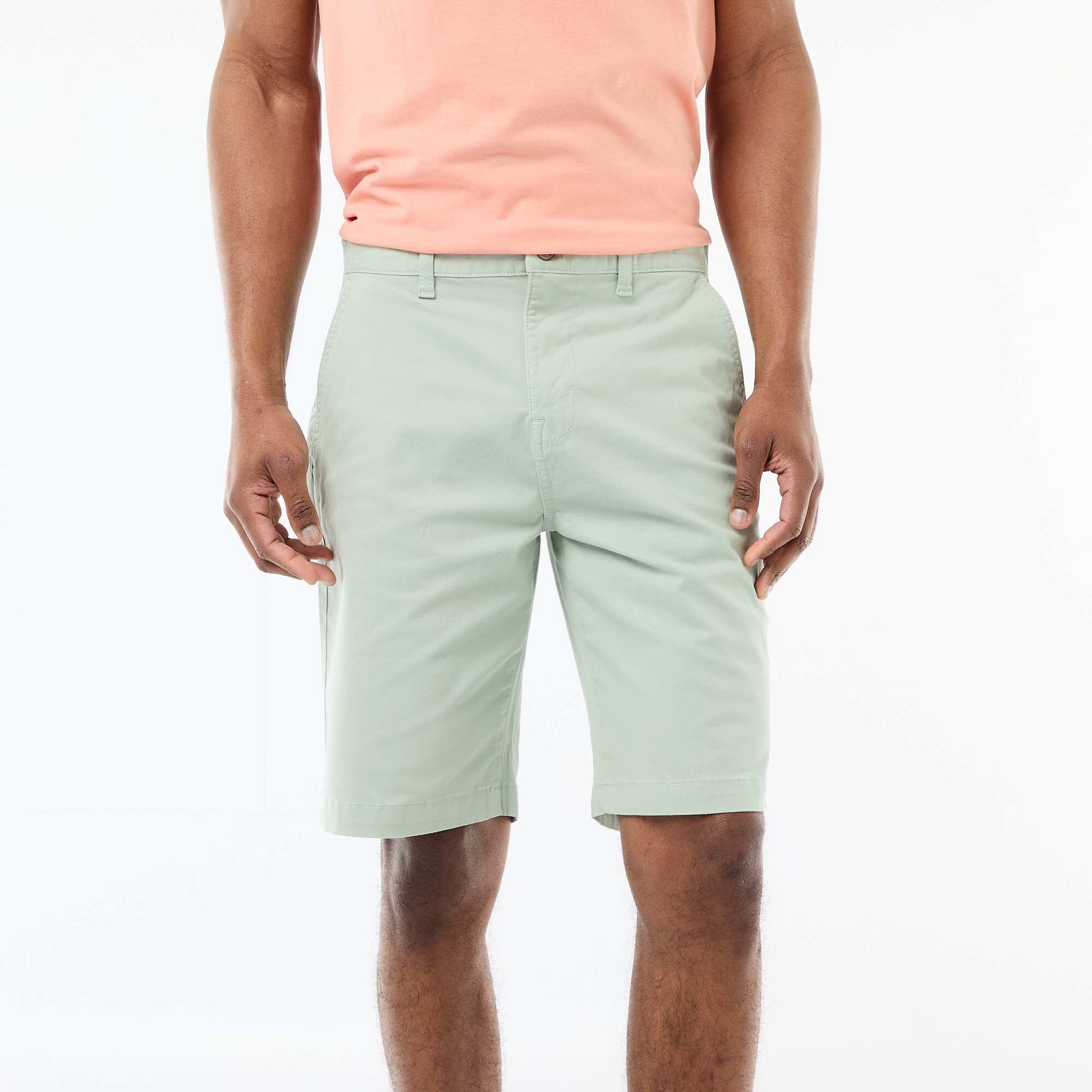 Plain jersey straight T-shirt ORANGE