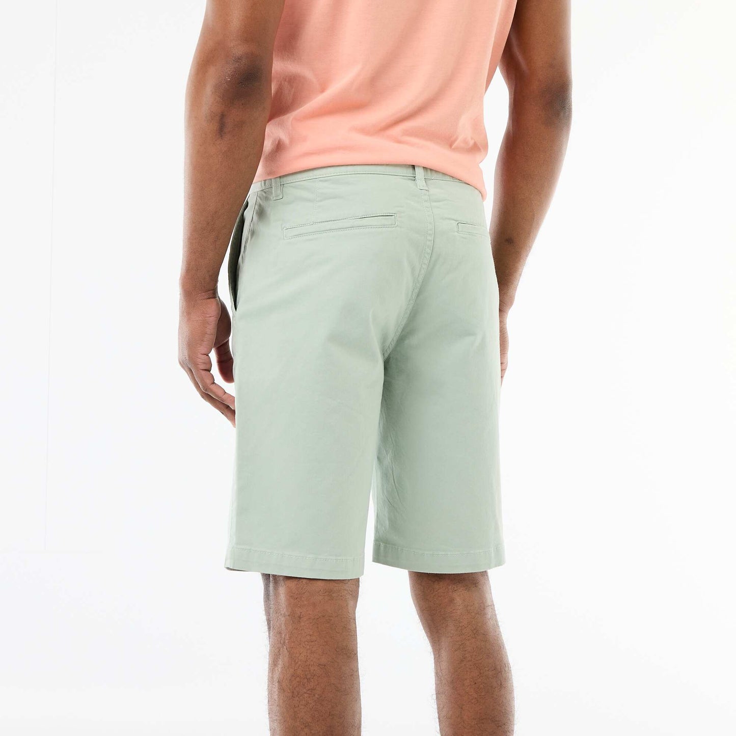 Plain jersey straight T-shirt ORANGE
