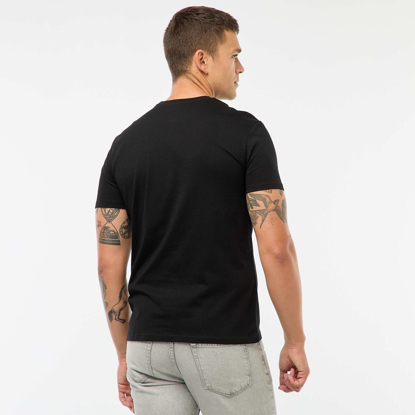 Plain jersey straight T-shirt