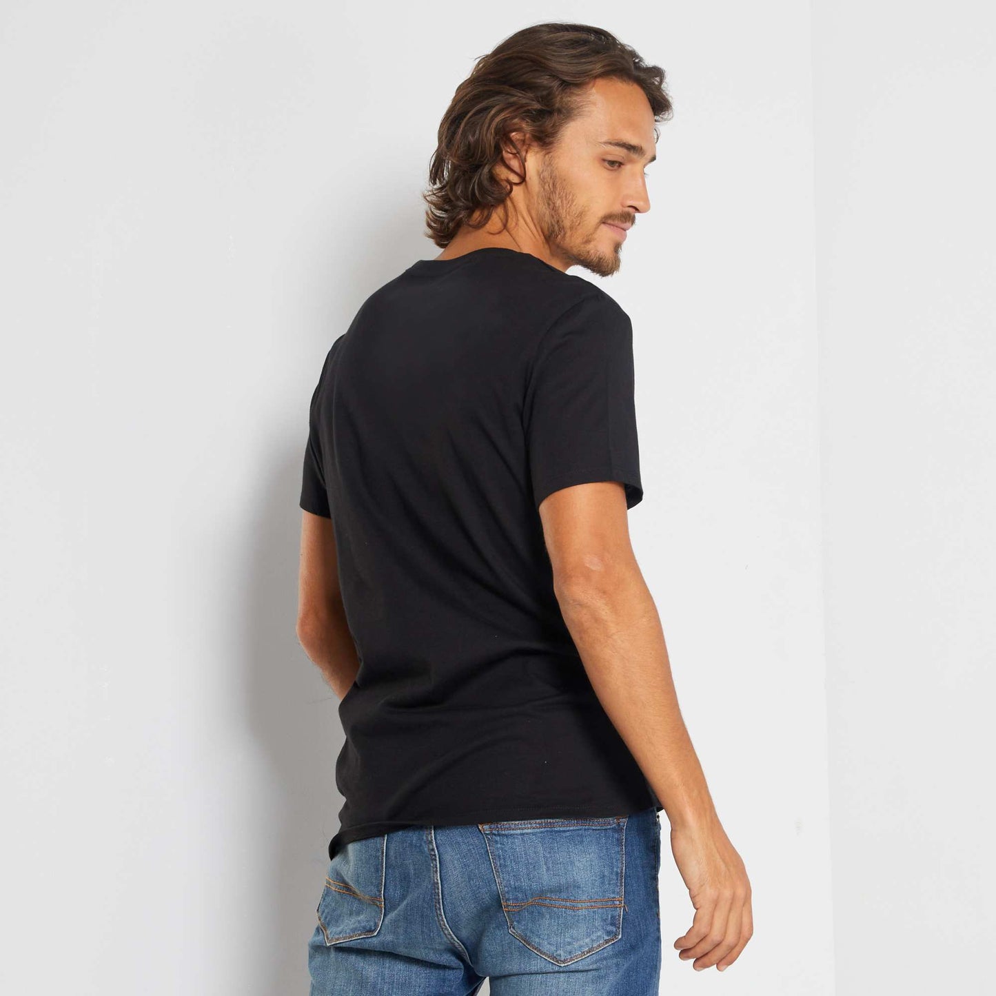 Plain jersey straight T-shirt