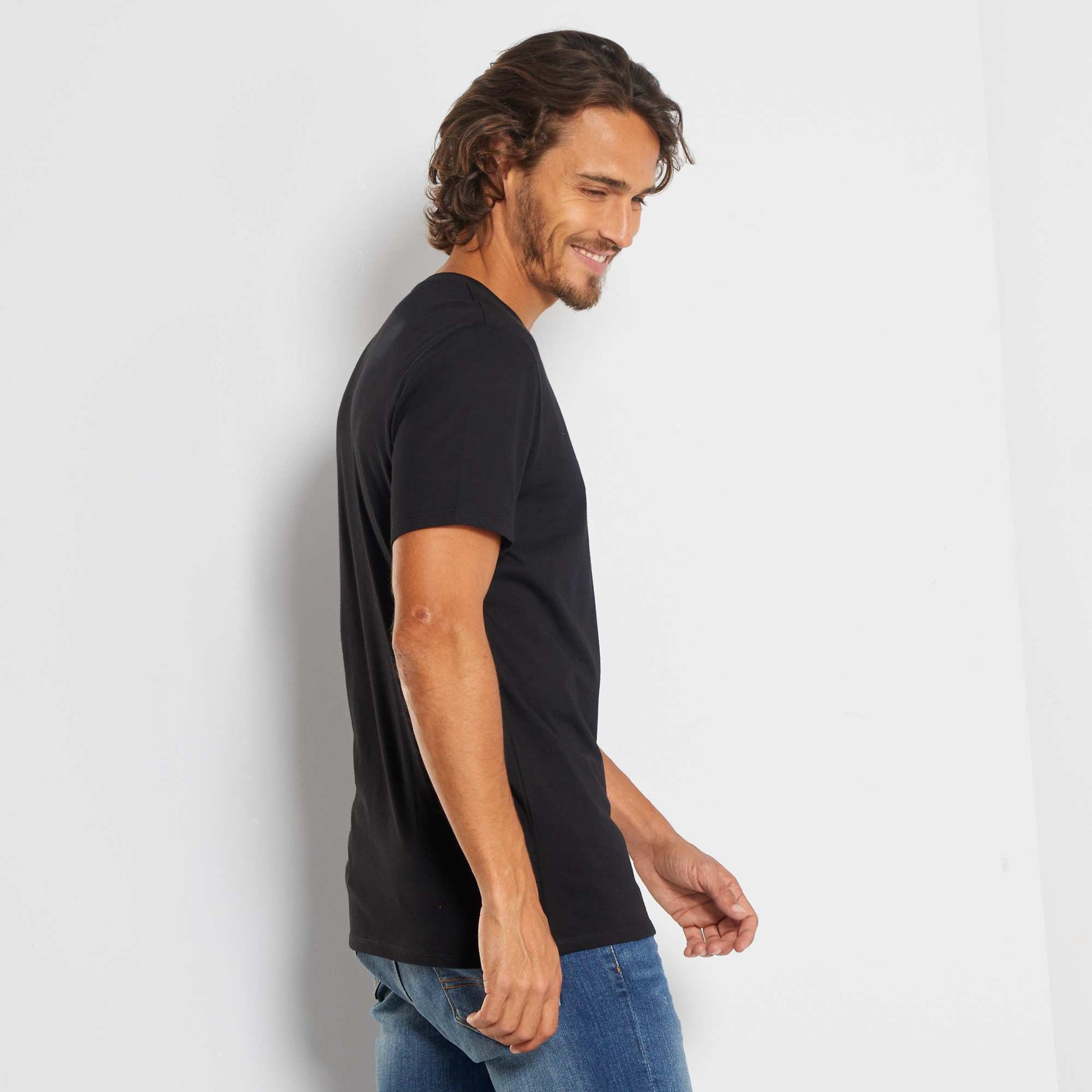 Plain jersey straight T-shirt