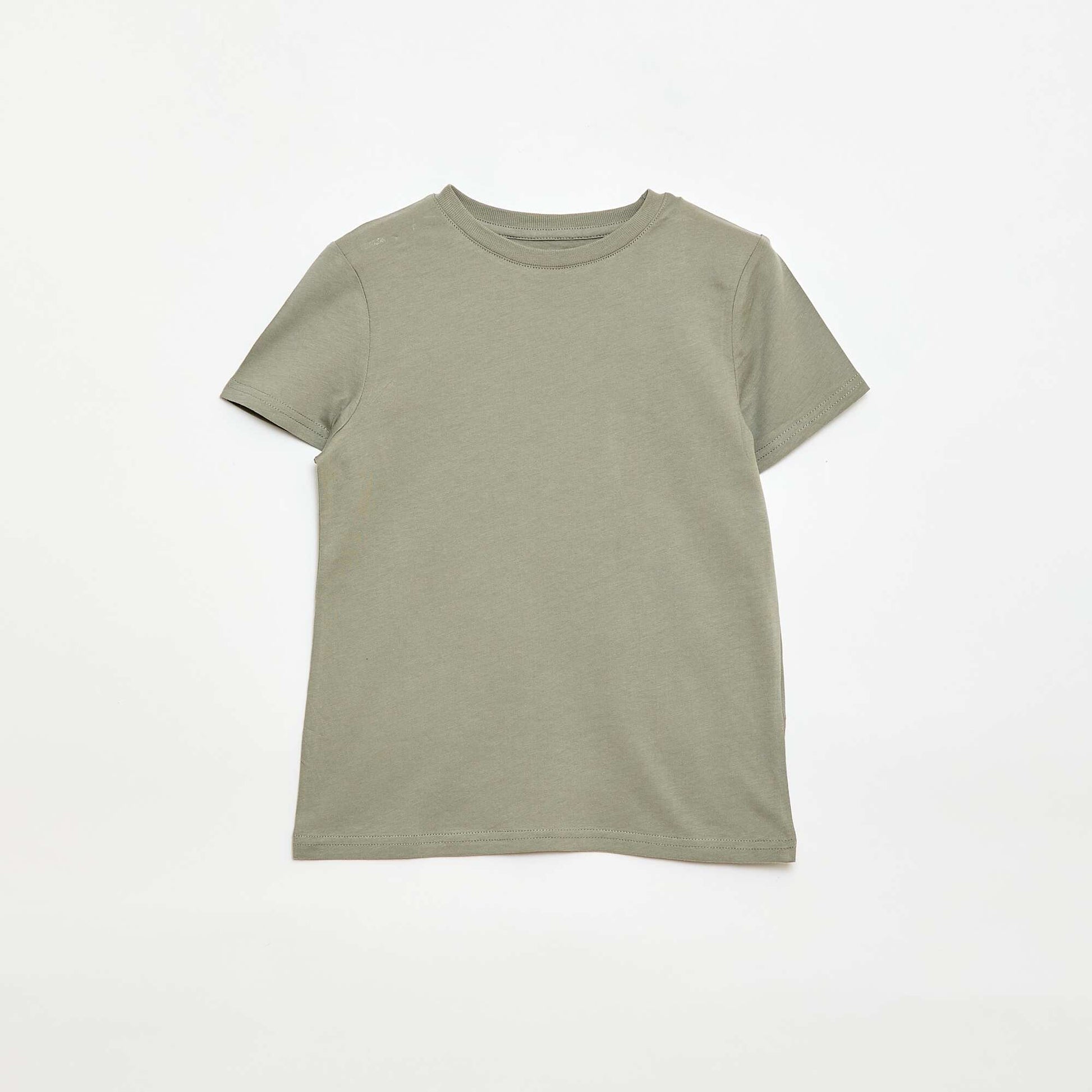 Basic plain jersey T-shirt GREEN