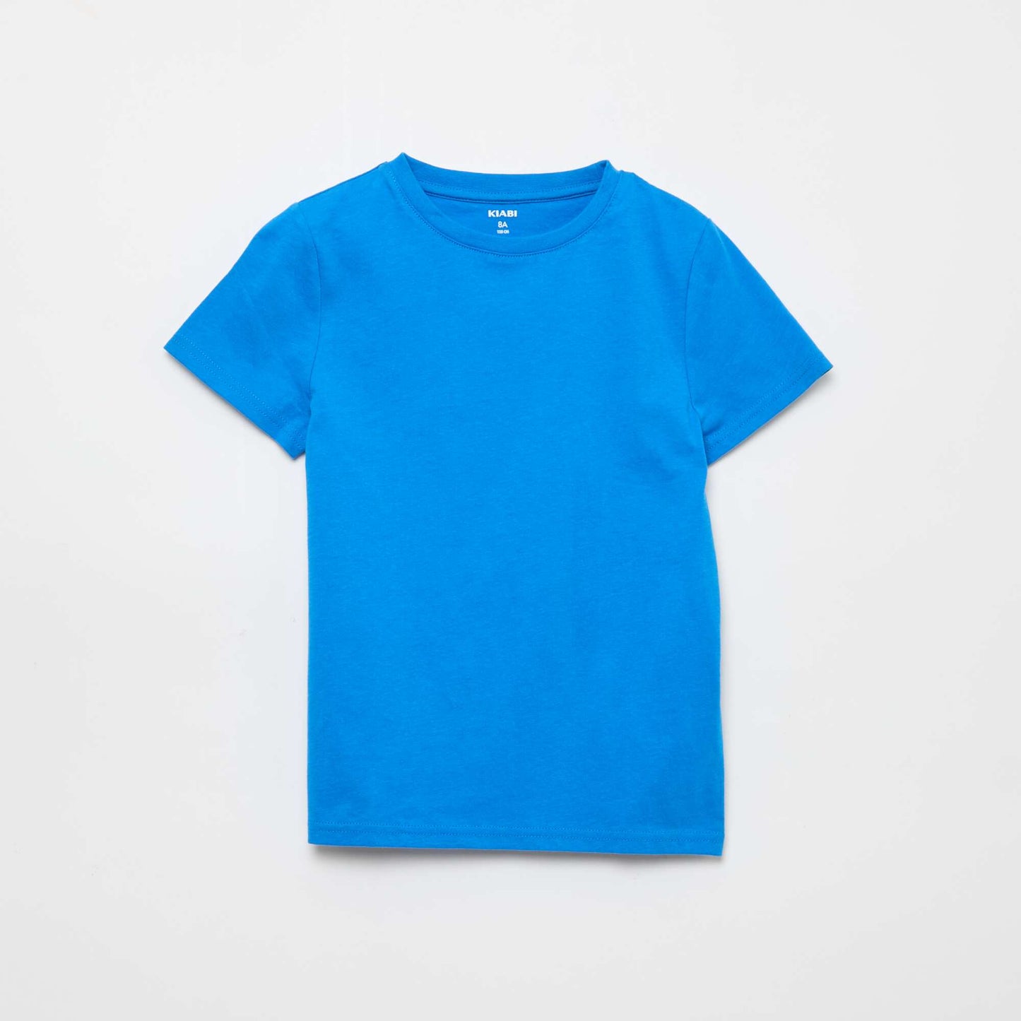 Basic plain jersey T-shirt BLUE