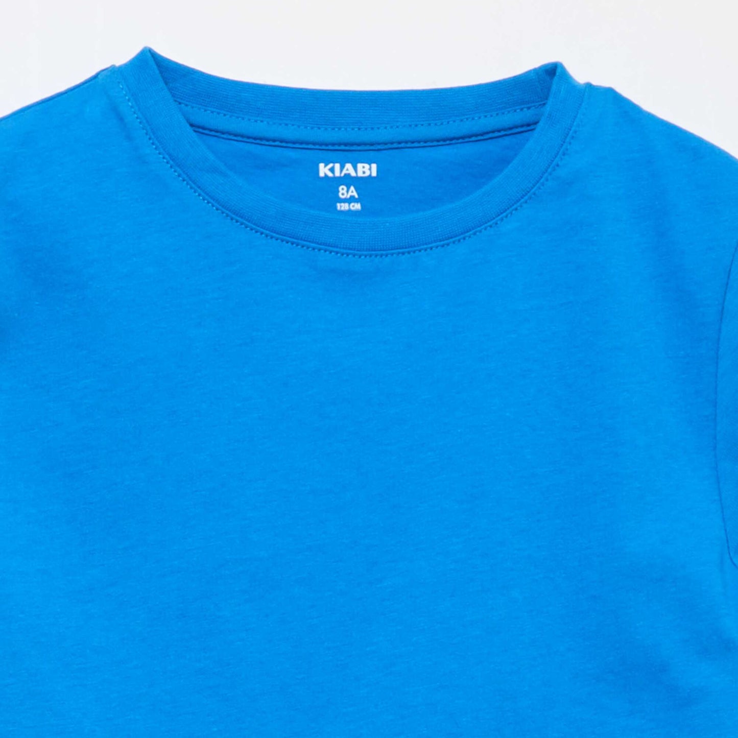 Basic plain jersey T-shirt BLUE