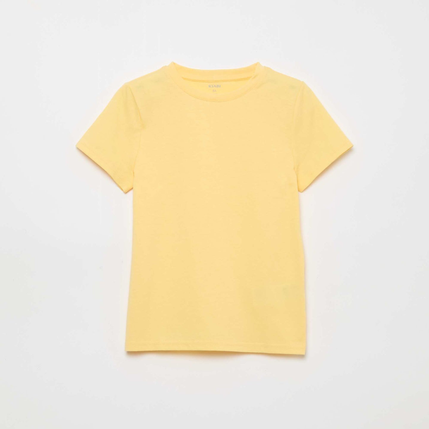 Basic plain jersey T-shirt YELLOW