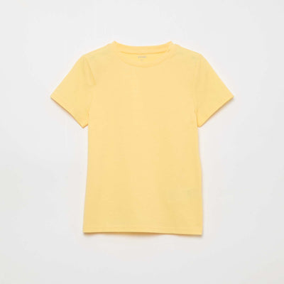 Basic plain jersey T-shirt YELLOW