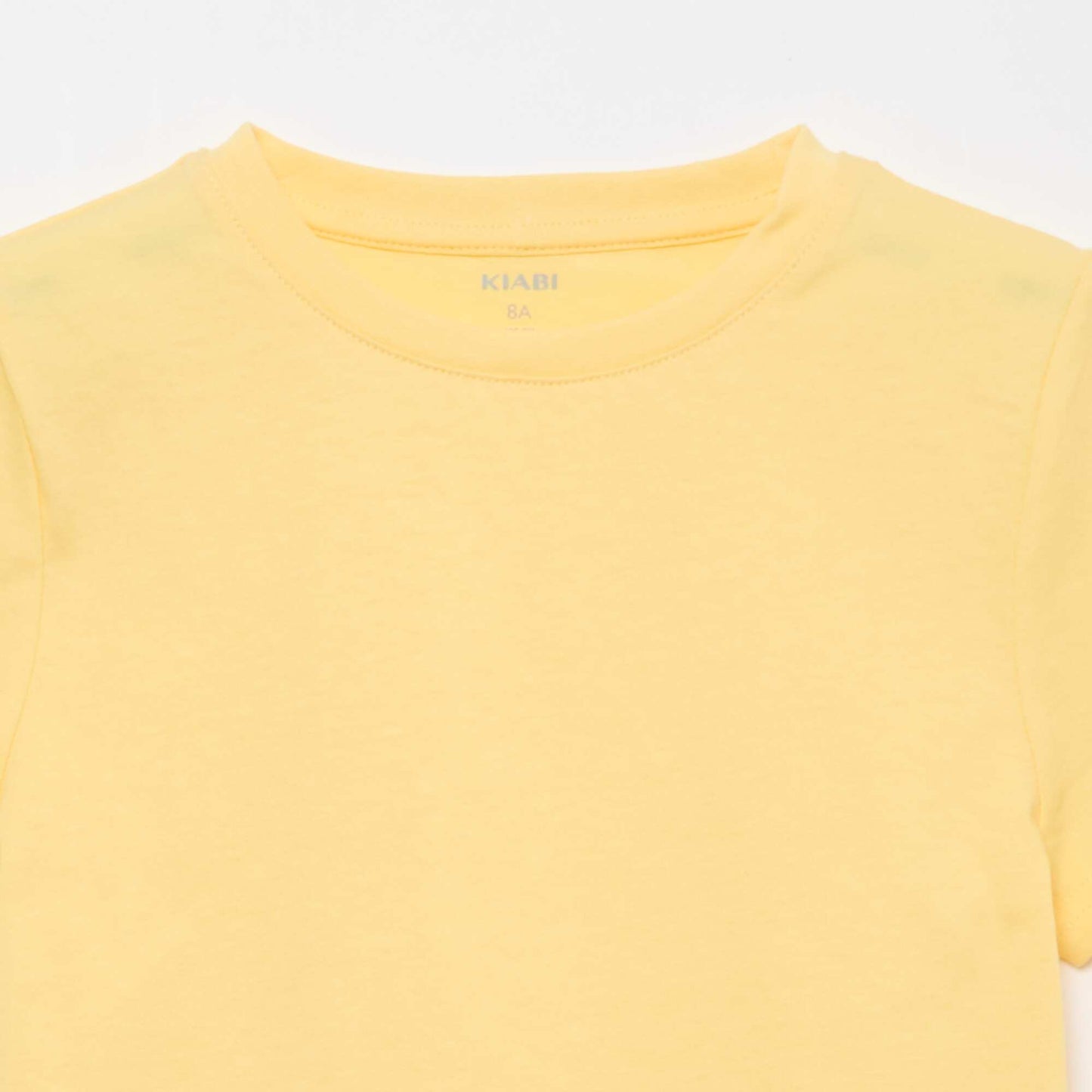 Basic plain jersey T-shirt YELLOW
