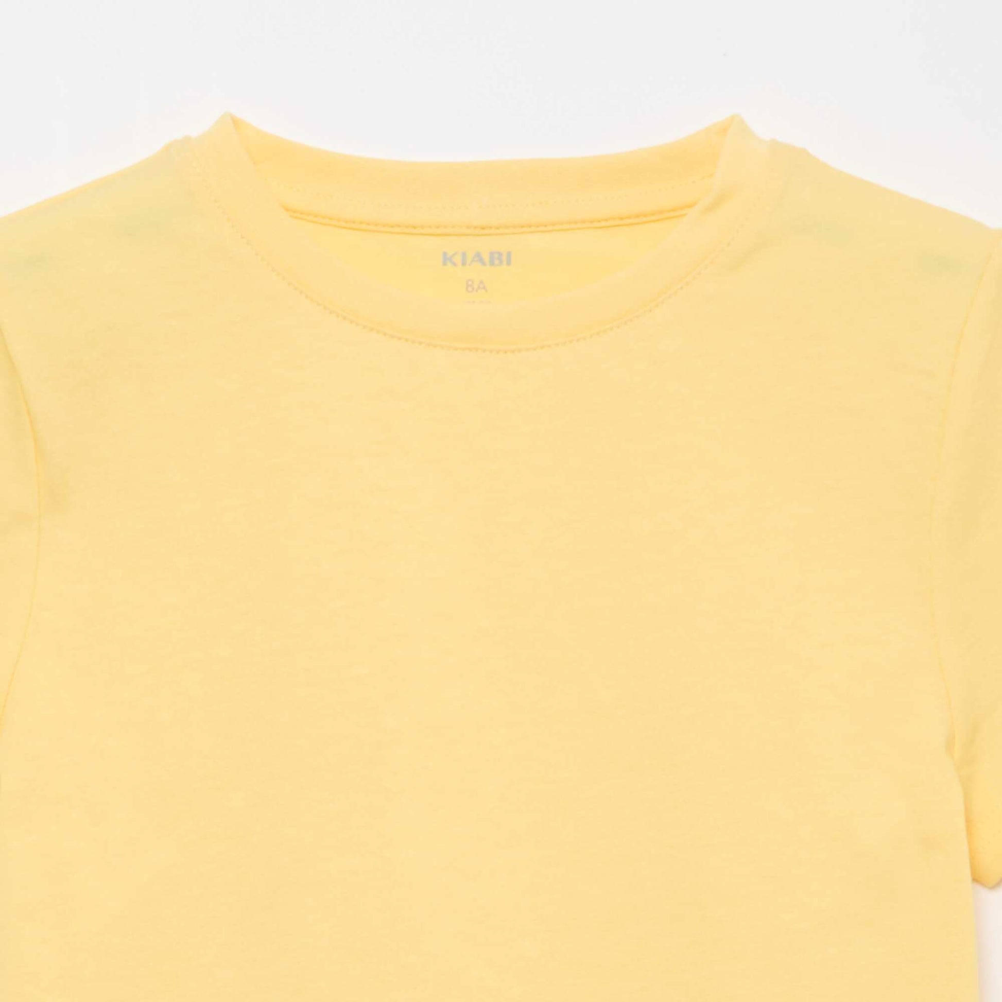 Basic plain jersey T-shirt YELLOW