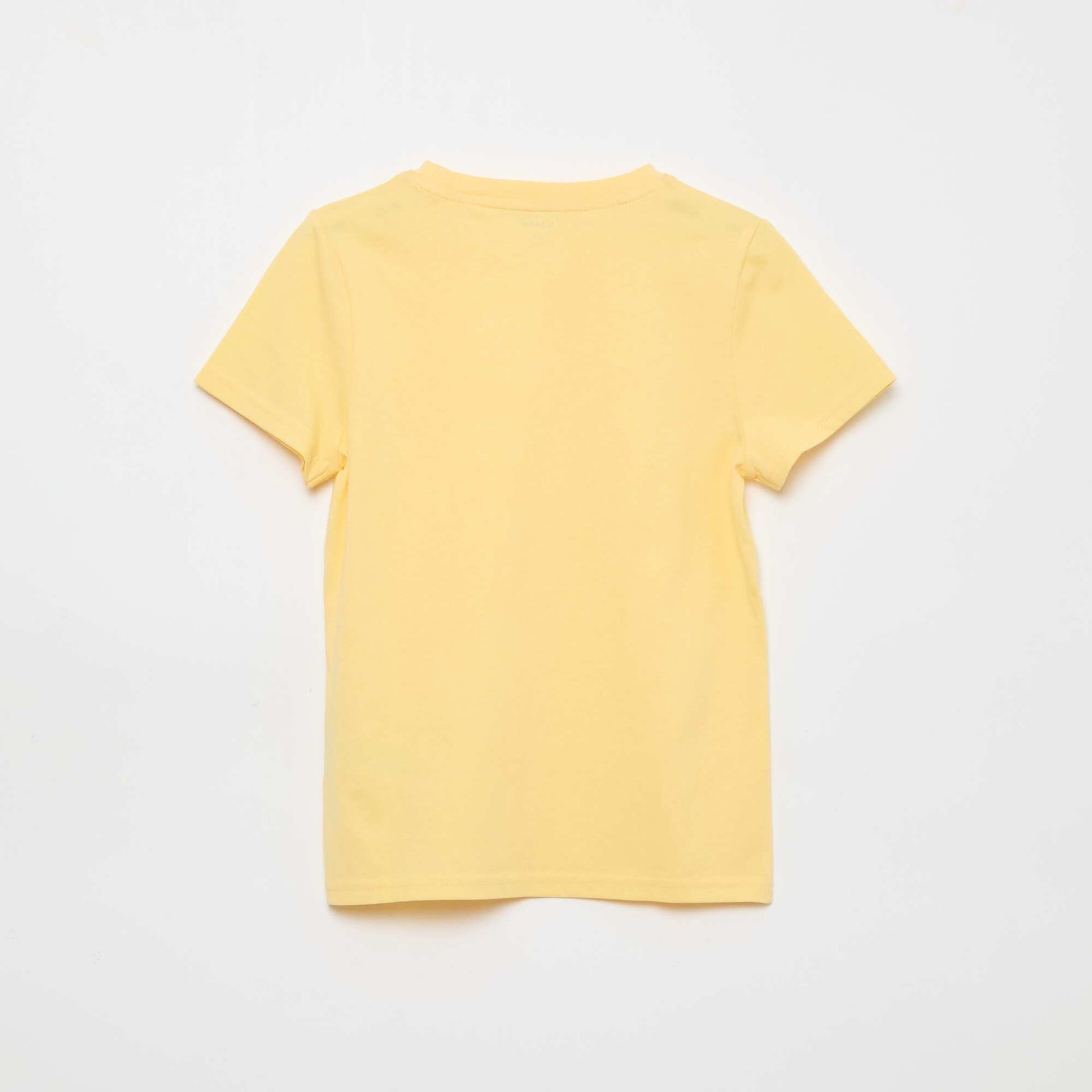 Basic plain jersey T-shirt YELLOW