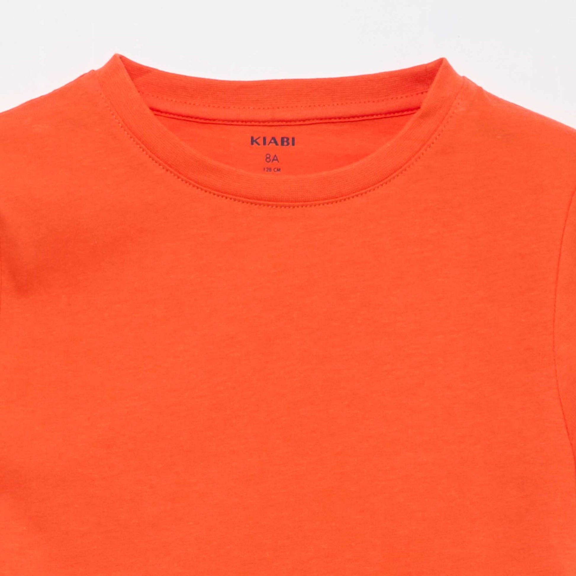 Basic plain jersey T-shirt ORANGE